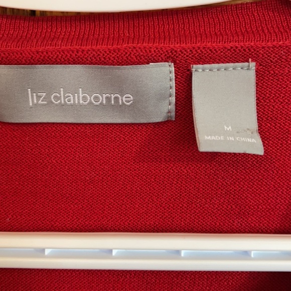 Liz Clairborne red button up sweater size M. - Picture 2 of 3